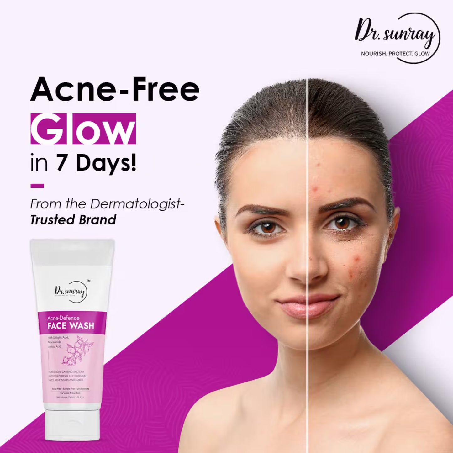 Acne-Defence Face Wash by Dr. Sunray | Deep Cleanse & Breakout Care